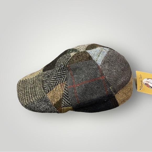 Hannah Hats Vintage  Patchwork Tweed Cap 100% Wool Made in Ireland Sz M - Picture 8 of 12